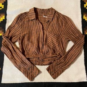 Free People Cropped Flannel
